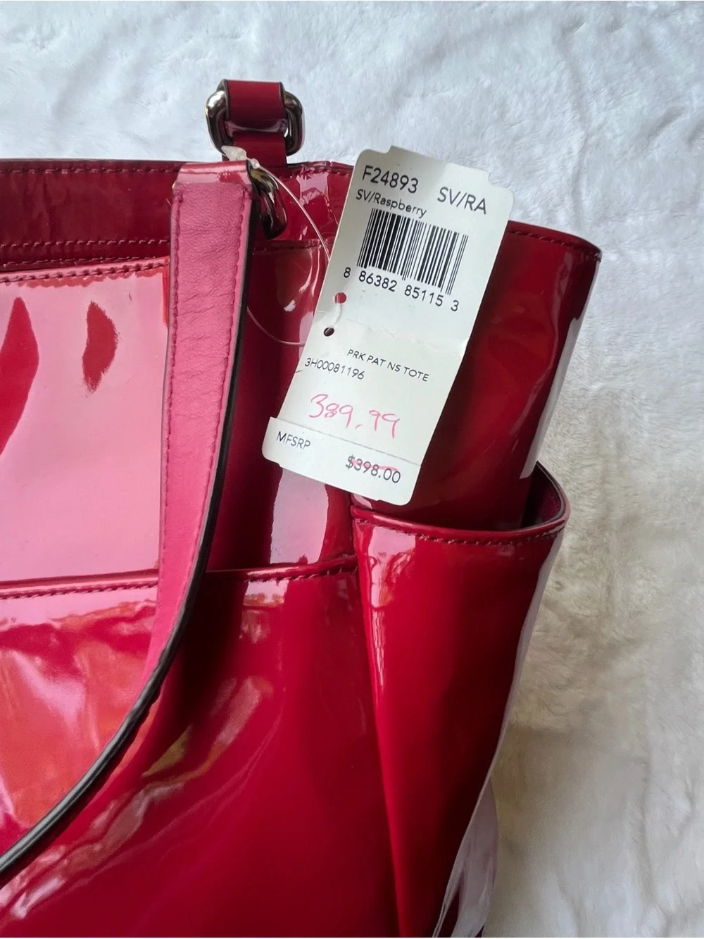 Coach Red Patent Leather Shoulder Tote